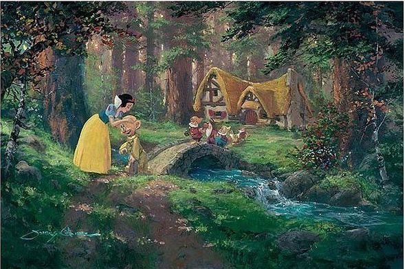 James Coleman Artist Signed and Numbered Hand Embellished Limited Edition Canvas Giclee:"A Sweet Goodbye"
