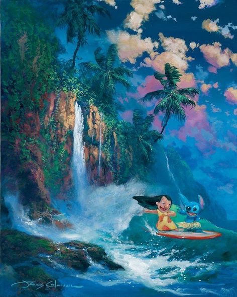 James Coleman Artist Signed and Numbered Hand Embellished Limited Edition Canvas Giclee:"Kuai Dream"