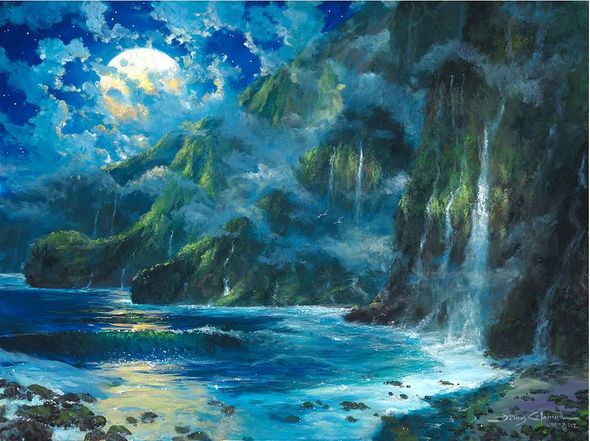 James Coleman Hand Signed and Numbered Limited Edition Giclee on Canvas:"Napali Sanctuary"