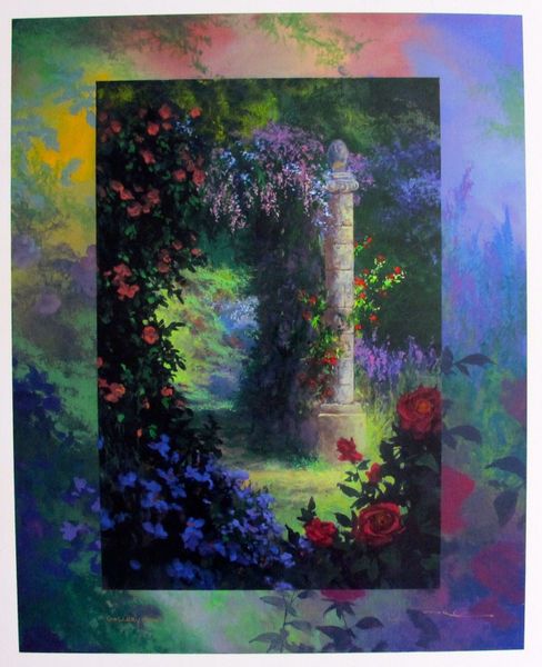 James Coleman Hand Signed Limited Edition Serigraph:"Rose Garden"
