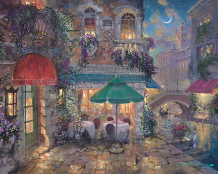 James Coleman Handsigned and Numbered Limited Edition Embellished Giclee on Canvas:"Sera Romantica"