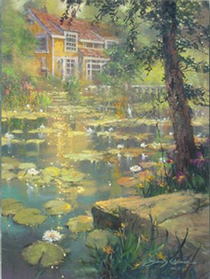 James Coleman Handsigned and Numbered Limited Edition Giclee on Canvas:"Garden Light "