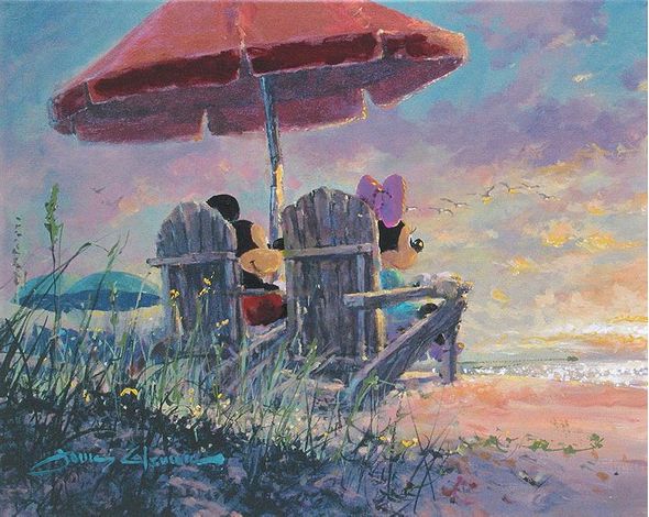 James Coleman Handsigned and Numbered Limited Edition Giclee on Canvas:"Our Sunset"