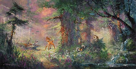 James Coleman Limited Edition Giclee on Canvas :"Springtime in the Meadows - Bambi"