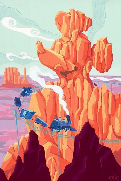 Eric Doggett Signed Disney Ltd Ed Gallery Wrap Canvas:"Valley of the Mouse"