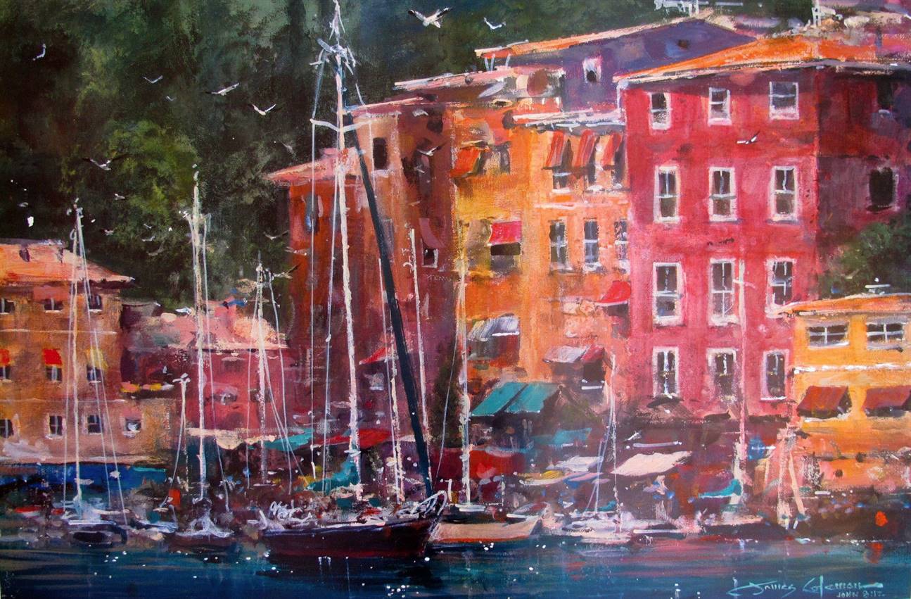 James Coleman Lithograph:"Portofino Afternoon"