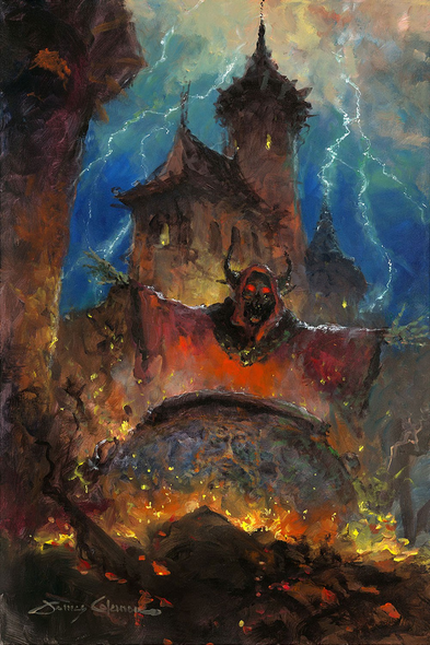 (all Org) James Coleman Original Art with Free Framing:"Flames of the Cauldron"