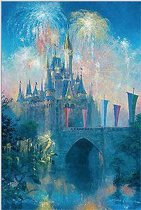 James Coleman Signed and Numbered Hand Embellished Limited Edition Giclee on Canvas:"Walt Disney World Castle"