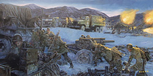 James Dietz Handsigned and Numbered Limited Edition Print:"Chosin Fires"