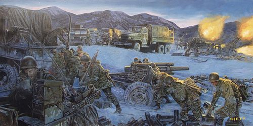 James Dietz Handsigned and Numbered Limited Edition Print:"Chosin Fires"