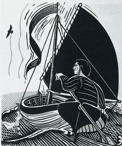 James Dodds Hand Signed and Numbered Limited Edition Block Print: "Sail the Wide World"