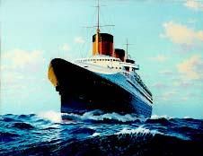 James Flood Hand Signed and Numbered Limited Edition: "SS Normandie"