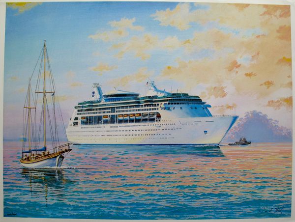 James Flood Hand Signed Limited Edition Serigraph:"Vision Of The Seas"