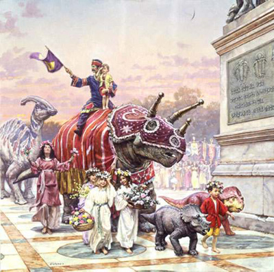 JAMES GURNEY 25X25 Secondary Market Art: "BIRTHDAY PAGEANT"