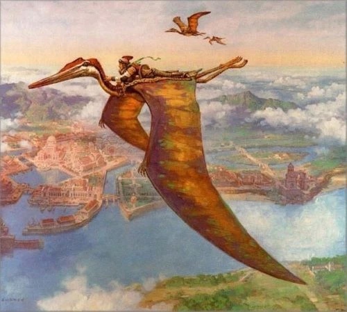 James Gurney Signed and Numbered Limited Edition Lithograph: "Sky Bax Rider"