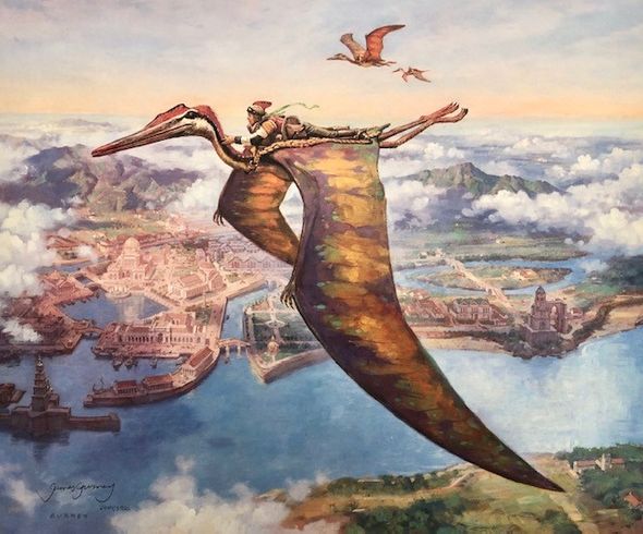 James Gurney Signed by the Artist Limited Edition Paper Lithograph:"Skybax Rider"