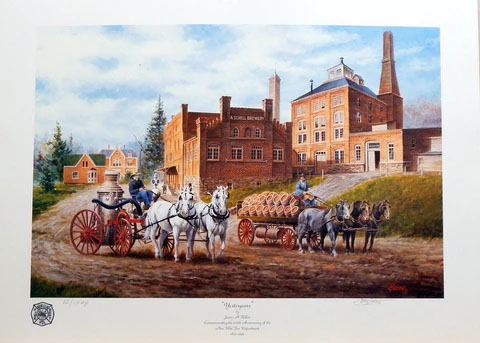 James Killen Print-Signed and Numbered:"Yesteryears New Ulm Fire Dept Print"