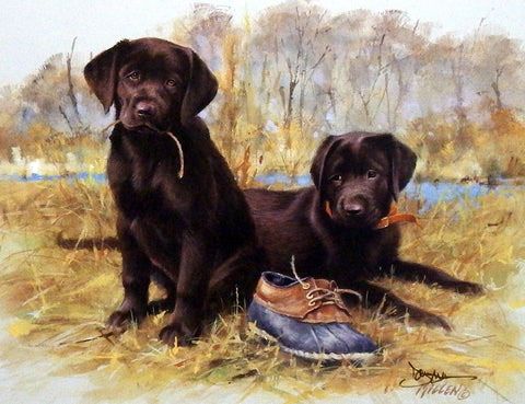 James Killen Print-Signed:"That's My Puppy-Chocolate Lab"