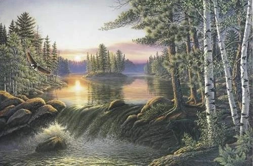 James Meger Signed and Numbered Limited Edition Lithograph: "Boundary Waters"