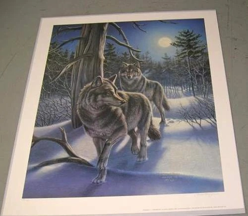 James Meger Signed and Numbered Limited Edition Lithograph: "Moonwalk Timberwolves"