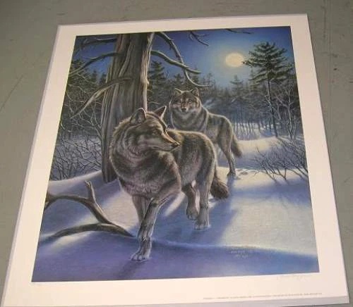James Meger Signed and Numbered Limited Edition Lithograph: "Moonwalk Timberwolves"