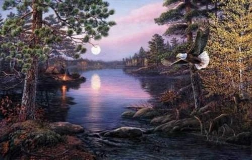 James Meger Signed and Numbered Limited Edition Lithograph: "Northern Twilight"