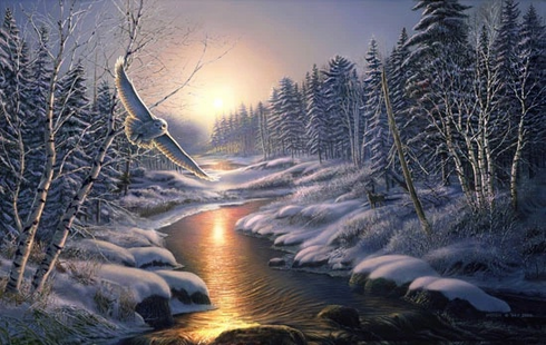 James Meger Signed and Numbered Limited Edition Lithograph: "Solstice-Winter" James Meger Signed and Numbered Limited Edition Lithograph: "Solstice-Winter"