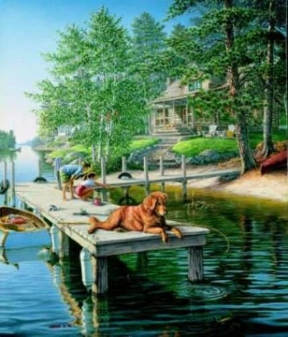 James Meger Signed and Numbered Limited Edition Lithograph: "Summer Vacation"