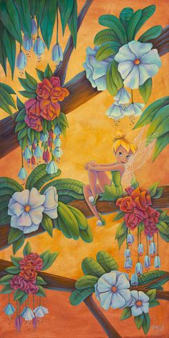 Denyse Klette Artist Signed Disney Limited Edition Gallery Wrap Canvas:"Tink's Favorite Branch"
