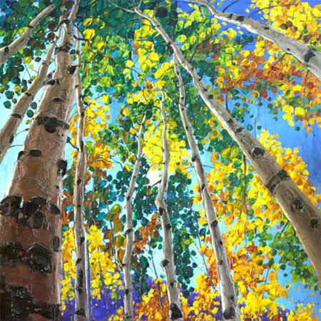Jennifer Vranes Hand Embellished Limited Edition Canvas Giclee:"Heavenward"