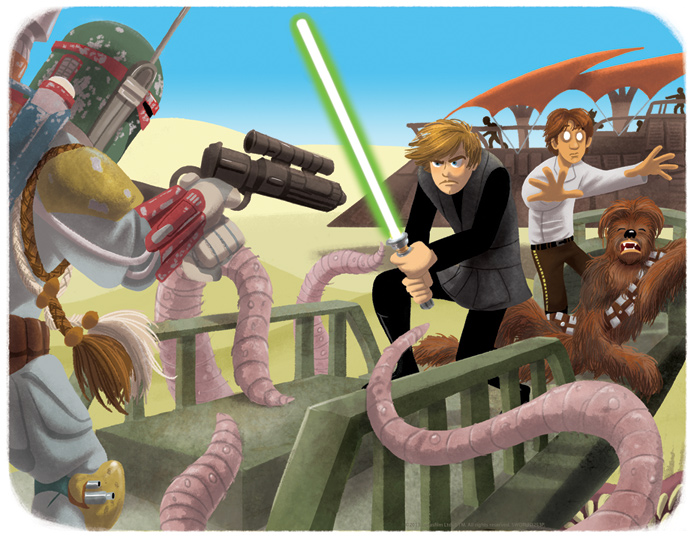 James Silvani Limited Edition Star Wars Giclee on Paper:"Luke to the Rescue"