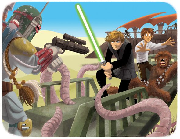 James Silvani Limited Edition Star Wars Giclee on Paper:"Luke to the Rescue"