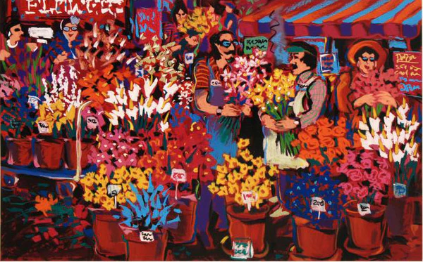 James Talmadge Limited Edition Artist Proof Serigraph on Artist Paper: "Flower Shop"