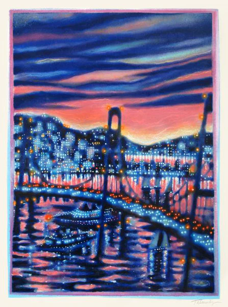 James Talmadge Limited Edition Artist Proof Serigraph on Artist Paper: "Sunset Cruise"