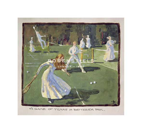 James Wallace Hand Numbered Limited Edition Print on Paper :"A Game of Tennis"