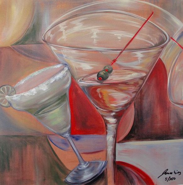 James Wing Hand Signed Limited Edition Giclee:"Salty Martini"