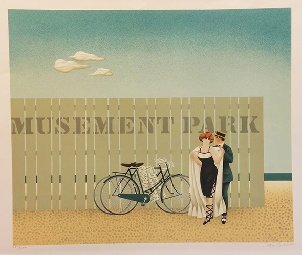 Jan Balet Artist Signed Limited Edition Lithograph Print: "MUSEMENT PARK"