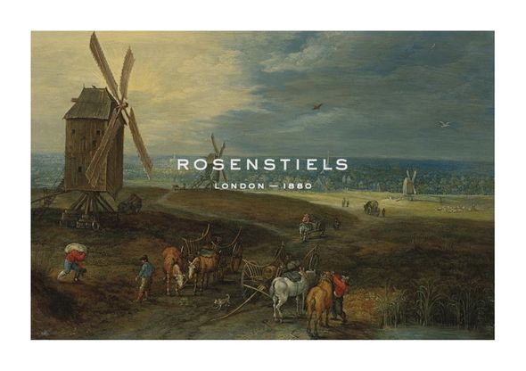 Jan Brueghel the Younger Hand Numbered Limited Edition Print on Paper :"An Extensive Landscape With Travellers Before A Windmill"