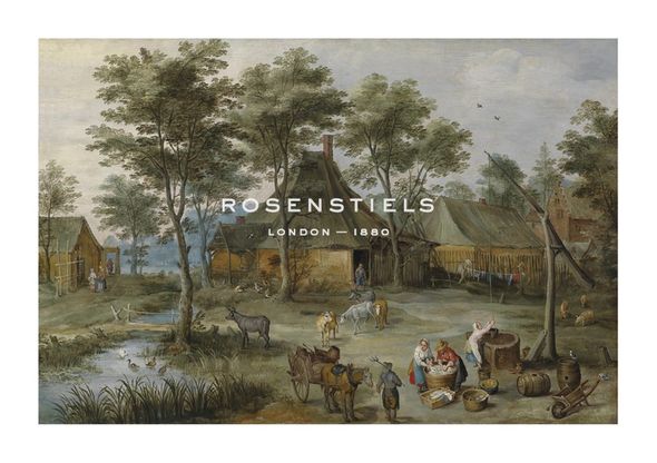 Jan Brueghel the Younger Hand Numbered Limited Edition Print on Paper :"Village Scene at Ziehbrunnen"