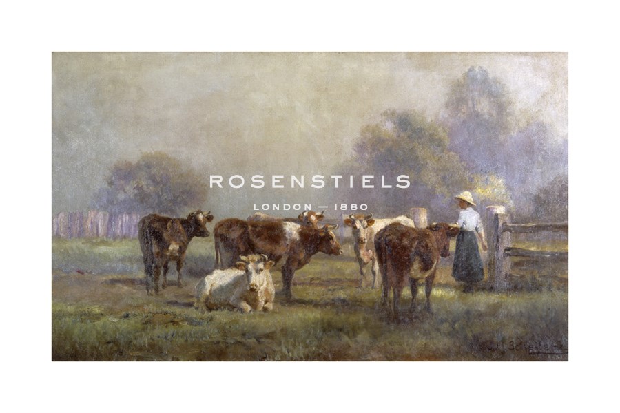 Jan Hendrik Scheltema Hand Numbered Limited Edition Print on Paper :"Early Morning Milking"