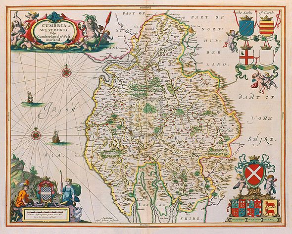 Jan Jansson Hand Numbered Limited Edition Print on Paper :"Cumbria and Westmoria, 1646"