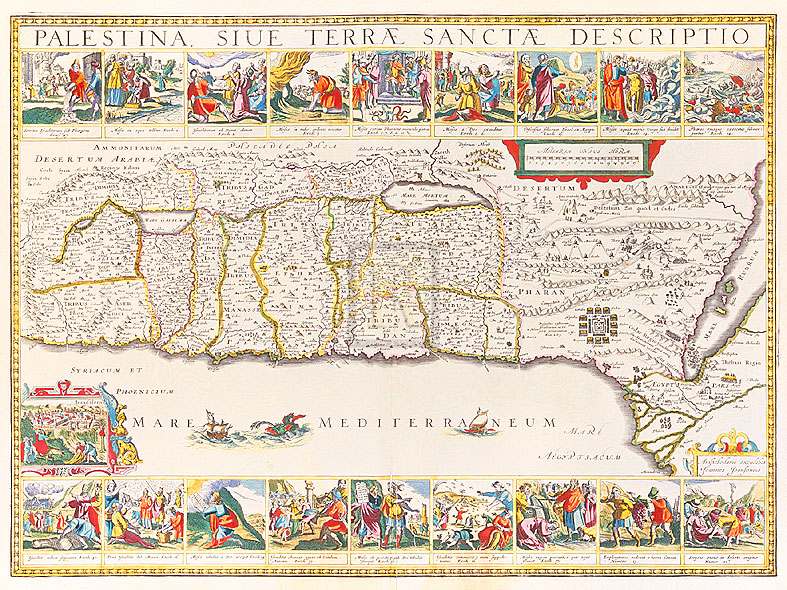 Jan Jansson Hand Numbered Limited Edition Print on Paper :"Palestina Sive Terrae Sanctae Descriptio, 1630"