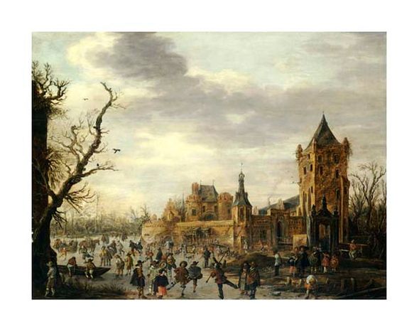 Jan Van Goyen Fine Art Open Edition Gicl&eacute;e:"A View of Kasteel Batestein Vianen, in Winter"