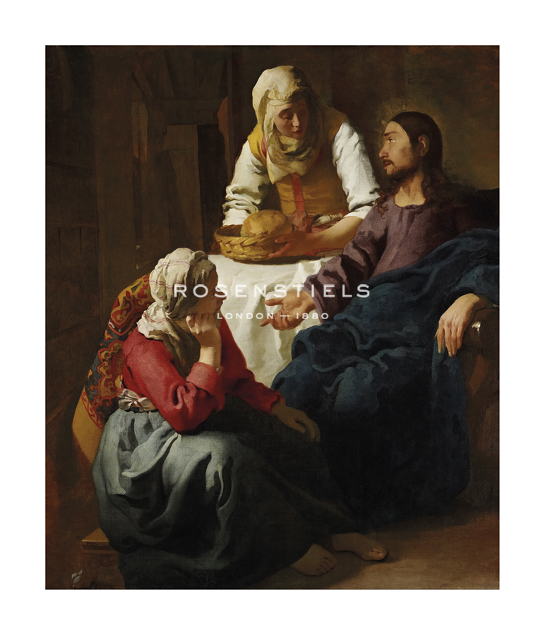 Jan Vermeer Hand Numbered Limited Edition Print on Paper :"Christ in the House of Martha and Mary"