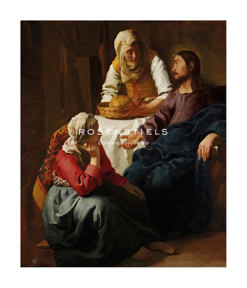 Jan Vermeer Hand Numbered Limited Edition Print on Paper :"Christ in the House of Martha and Mary"