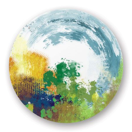 Jan Weiss Limited Edition Ready to Hang Giclee on Clear Acrylic: "Earth Layers I"