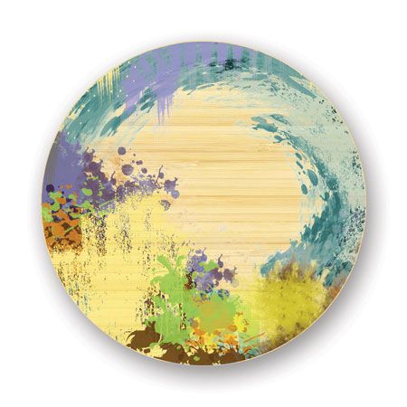 Jan Weiss Limited Edition Ready to Hang Giclee on Sustainable Bamboo: "Earth Layers III"