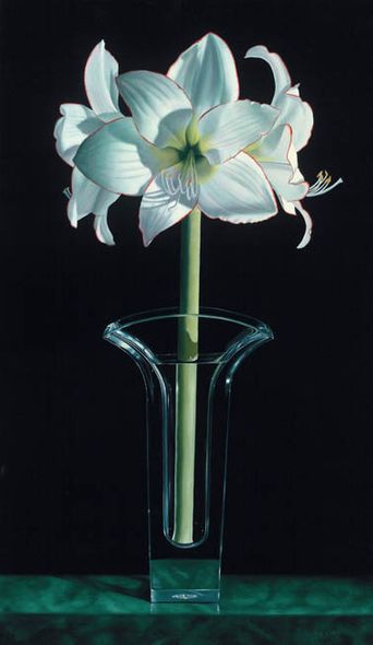 Jane Jones Handsigned and Numbered Limited Edition Giclee on Canvas:"Grande Amaryllis"