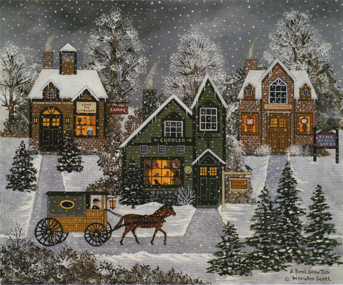 Jane Wooster Scott Hand Signed and Numbered Limited Edition Print: "A Real Snow Job"