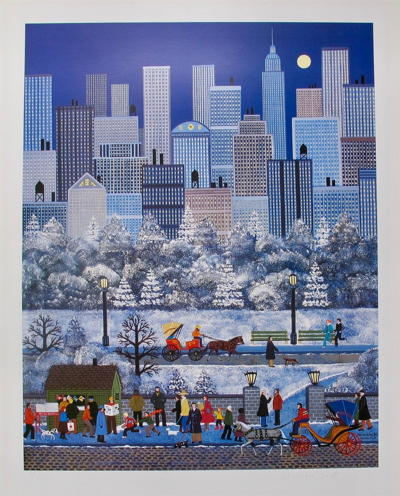 Jane Wooster Scott Hand Signed Limited Edition Lithograph:"New York Central Park"